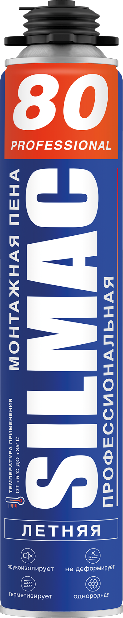 Монтажная пена профессиональная Летняя SILMAC 80